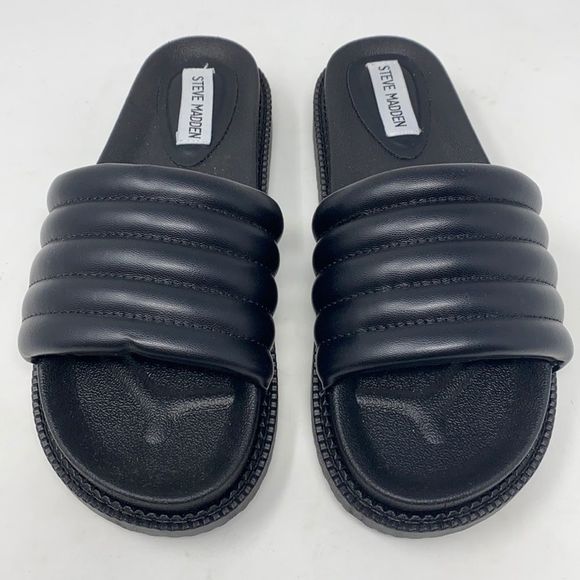 Steve Madden Puffer Platform Pool Slides Sandals - Picture 2 of 10